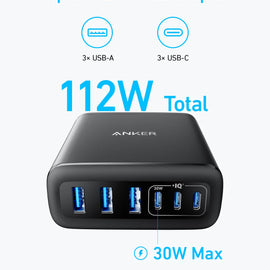 Anker Powerport 112W 3C 3A Pd Gan Black